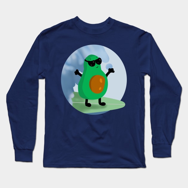 Funny avocado surfing Long Sleeve T-Shirt by Antiope